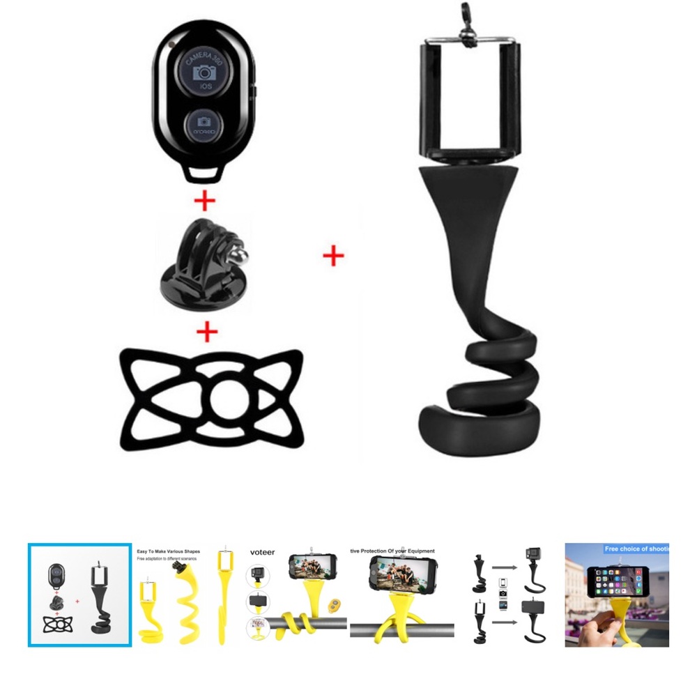 Flexible Monkey Supreme Selfie Camera And Smartphone Selfie Stick - BLACK - Picture 2 of 9